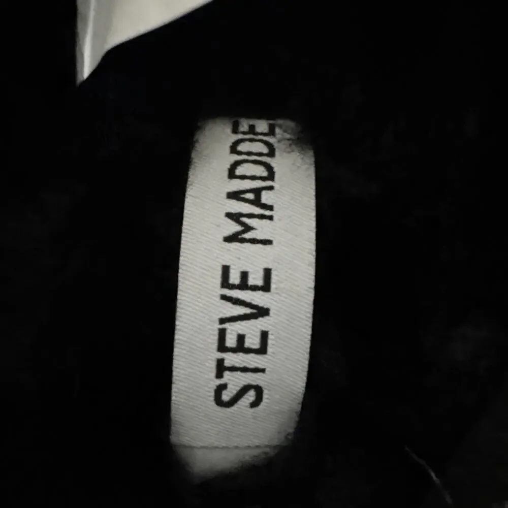 Steve Madden Selden Black Suede Faux Fur Platform Size 8 New